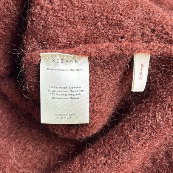 Sezane Women's V-Neck Sweater in Rich Brown - Picture 9 of 11